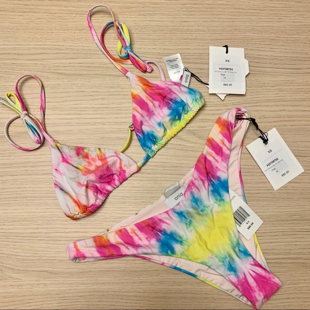 Onia X Dannijo tie-dye bikini set